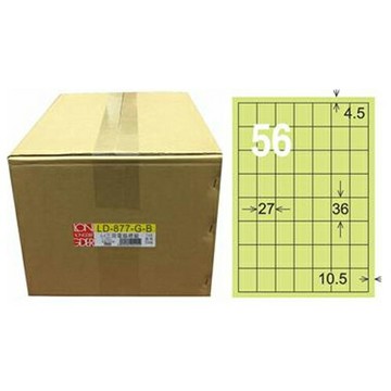 【龍德】A4三用電腦標籤 36x27mm 淺綠色1000入 / 箱 LD-877-G-B【APP滿額下單10%點數(單一帳號最高1000點)】9/30止