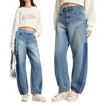 Adidas Pant 女款 藍色 休閒 丹寧 牛仔褲 長褲 KR2628