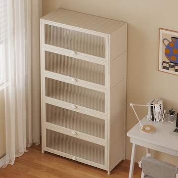 奶油風書架置物架落地家用書櫃帶門儲物櫃客廳置物櫃靠墻收納櫃J-68公司貨
