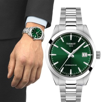 TISSOT 天梭錶 Gentleman 紳士系列 優雅機械腕錶-T1658071109100/38MM