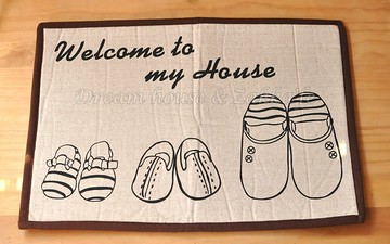 超可愛日式 防滑腳踏墊/地墊《 at home 》★背面有止滑顆粒 質感很好喔★ Zakka'fe