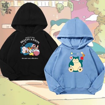 卡比獸聯名瞌睡蟲大胃王寶可夢連帽衛衣男女大中小兒童裝學生外套