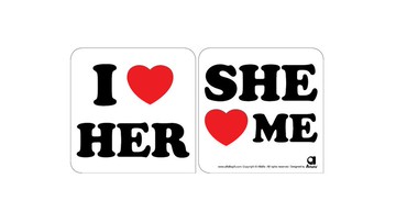 Love 2 love汽車防滑矽膠貼( I LOVE HER)