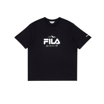 FILA 中性短袖圓領T恤-黑色 1TEA-1453-BK