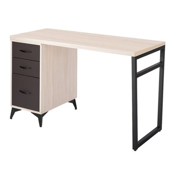 文創集 梅絲雙色4尺三抽書桌-120x60x79cm免組