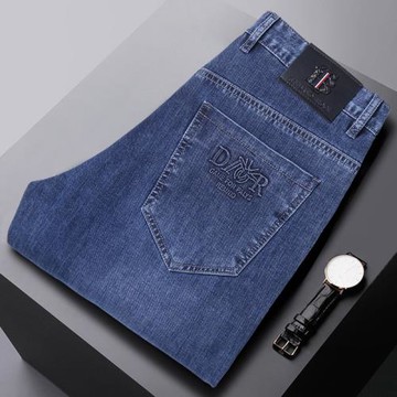 牛仔褲男秋冬款直筒寬松休閑長褲男褲百搭新款爸爸中年男士長褲子