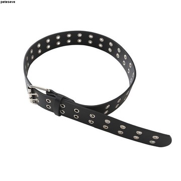 【楊冪同款】brandy melville 雙排孔皮帶 朋克風金屬扣 鉚釘腰帶 休閒皮帶 女用腰帶 BM腰帶 金屬扣腰帶