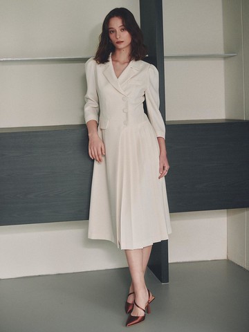 Whitney / Pleats Point Dress (3color)