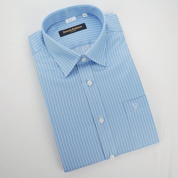 【金‧安德森】藍色條紋窄版長袖襯衫