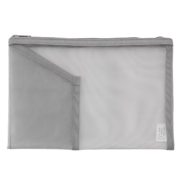 MUJI 無印良品尼龍網眼收納袋/附內袋 B6  灰色  1個