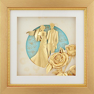金箔畫 純金 真愛系列~永浴愛河【濃情蜜意】結婚禮品
