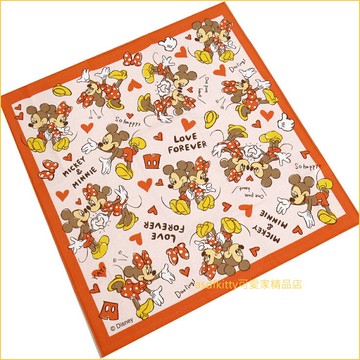 asdfkitty*米奇米妮粉紅色愛心桌墊/餐墊/桌巾/大手帕-43*43公分-防止兒童弄髒桌子-日本正版商品