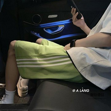 大碼運動短褲夏寬鬆外穿中褲直筒港味闊腿五分褲子【聚物優品】