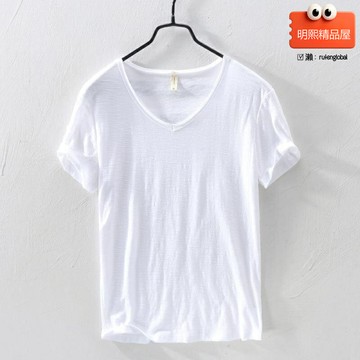 【棉薄透氣】短袖T恤 男裝T恤 打底衫 純色T恤 修身短袖 夏季薄款 簡約休閒 一件代發