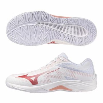 MIZUNO 美津濃 排球鞋 女鞋 運動鞋 緩震 2.5E楦 SELECT 白紅 V1GC267073