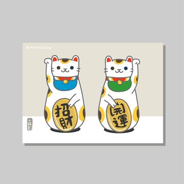 原創A4海報/招財貓節氣/設計/貓咪/裝飾畫