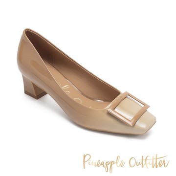 Pineapple Outfitter-GOMEZ 漸層方釦高跟鞋-鏡米色