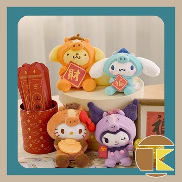 【115.6月預購】 三麗鷗馬年 絨毛吊飾 酷洛米 Kitty 大耳狗 盲盒 一中盒4入 盒玩 愛蛋客