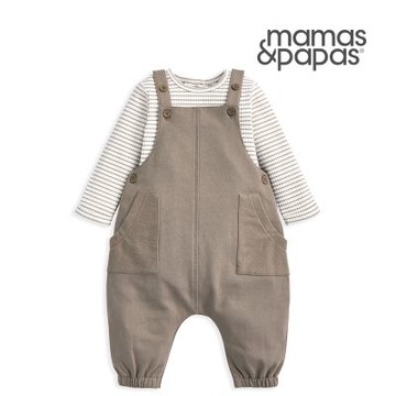 Mamas&Papas 軌跡-長袖吊帶褲套裝
