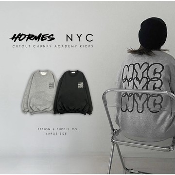 [HORMES] 001224 500克刷毛NYC鏤空厚磅大學踢