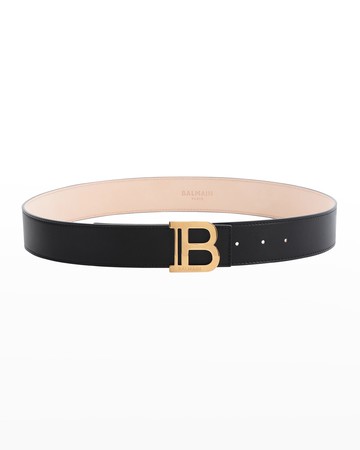 B Logo Calfskin Buckle Belt