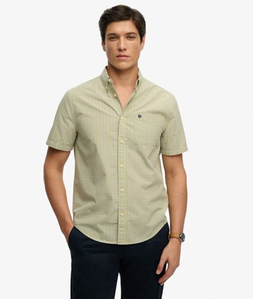 Superdry Men's Preppy Poplin Short Sleeve Shirt Yellow Size: M