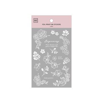 【箔色轉印貼 | 銀箔】S03.柔銀花舞 | 金屬轉印 燙銀質感