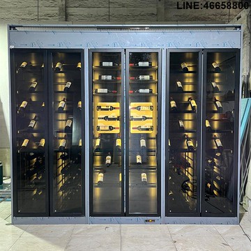 免運 開立發票 酒櫃 不銹鋼恒溫酒柜輕奢別墅地下室酒窖餐廳玻璃靠墻儲物柜定制酒柜