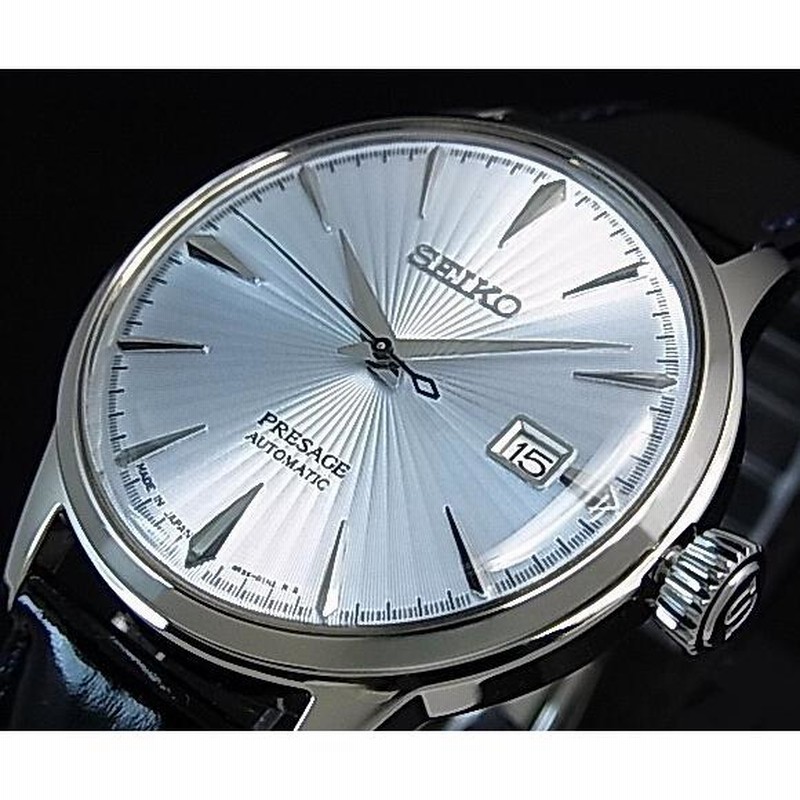 SEIKO Presage セイコー プレサージュ 自動巻 メンズ腕時計 ライトブルー文字盤 ブラックレザーベルト Made in Japan  海外モデル SRPB43J1 | LINEブランドカタログ