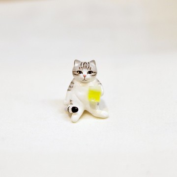 灰貓喝啤酒胸針，灰貓胸針，灰貓別針