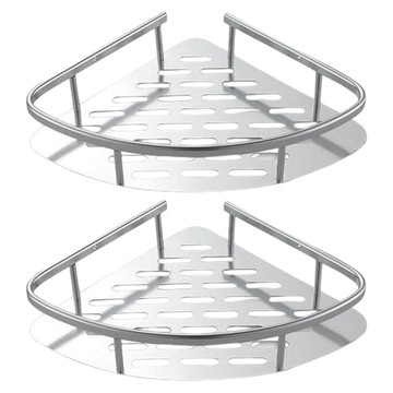 浴室置物架 三角形 輕薄款  22 x 4.5cm  銀色  2個