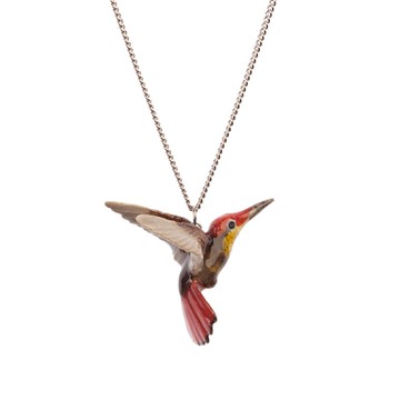 AndMary 手繪瓷項鍊-紅蜂鳥 禮盒裝 Red Hummingbird