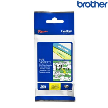 Brother兄弟 TZe-SG31 史努比綠底黑字 標籤帶 卡通護貝系列 (寬度12mm) 標籤貼紙 色帶
