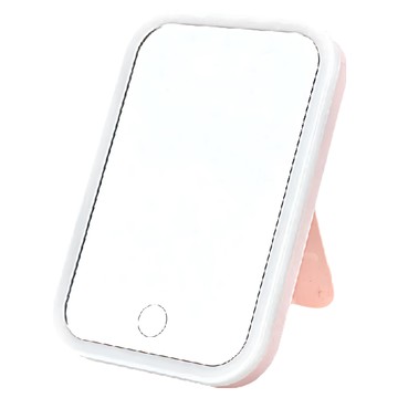 LED化妝鏡，白色/粉色，17cm