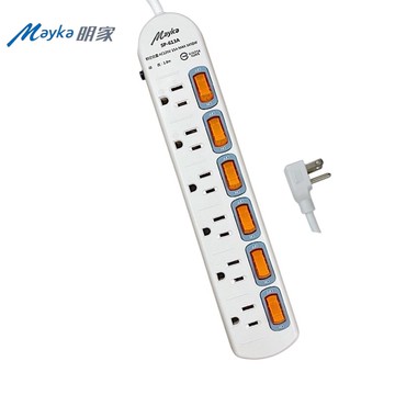 【蝦皮直營】Mayka 明家 獨立開關延長線 6開6插 過載保護 新安規 延長線 插座 現貨 台灣公司貨