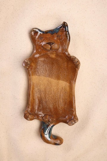 【聖誕禮物】陽光斜射翻肚栗貓造型盤/小物與飾品收納容器