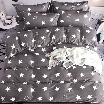 貝淇小舖 柔絲棉 四季磨毛布 單人 - 柔軟舒適 易於清洗  床包 + 枕套  星光