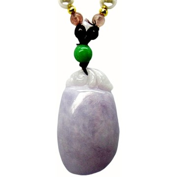 【小樂珠寶】超濃紫羅蘭招財福瓜 天然A貨翡翠玉石吊墜子項鍊AA26