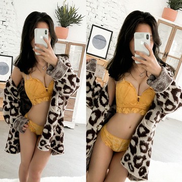 蕾絲爆乳手托杯無鋼圈內衣組