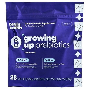 Begin Health, 兒童，生長幫助益生元，1 歲以上，原味，28 包，每包 0.13 盎司（3.87 克）