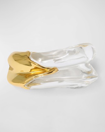 Liquid Lucite Wave Hinged Cuff
