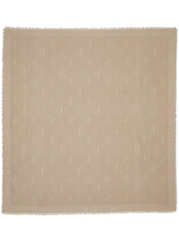 Jimmy Choo - Emani monogram.jacquard scarf - women - Wool/Silk - One Size - Pink