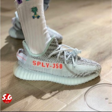 S.G Adidas Yeezy Boost 350 V2 B37571 2021年 冰藍 椰子 男女款 慢跑 休閒鞋
