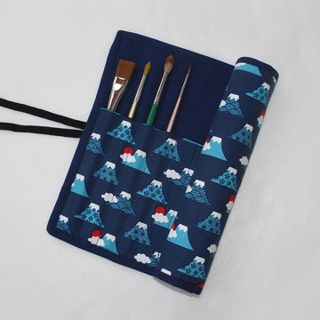 富士山畫具袋/筆袋 工具收納袋 滾邊 巻物ケース 水彩絵具