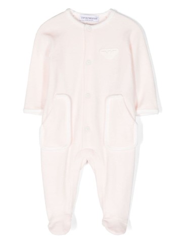 Emporio Armani Kids - logo-appliqué cotton romper - kids - Cotton - 3 mth - Pink