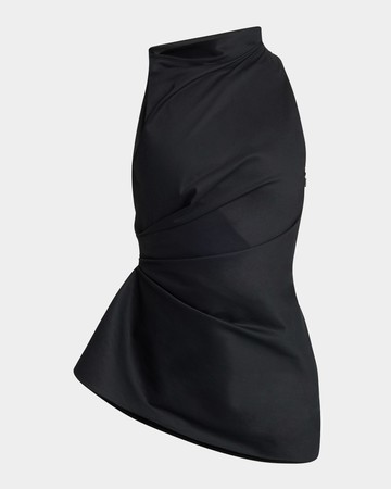 Asymmetric Draped Sleeveless Top