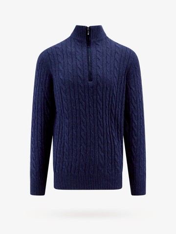 Cashmere sweater with suede detail - LORO PIANA - gender_Man