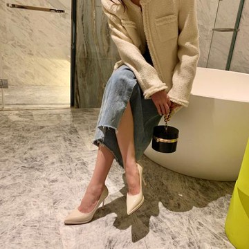 正裝高跟鞋女細跟2022年秋季新款性感夜場漆皮防水臺尖頭氣質單鞋