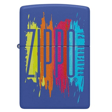 ZIPPO Royal Blue Matte Color Image 防風打火機 55g  57 x 38 x 13mm  藍色 + 黃色 + 紅色