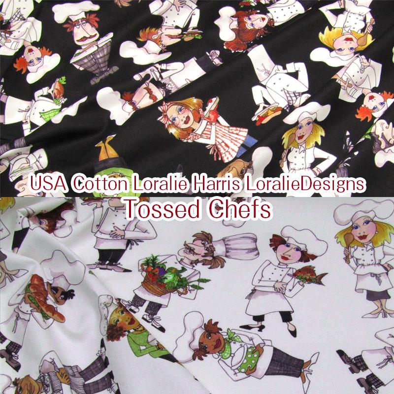 USA Cotton Loralie Harris for Loralie Designs Tossed Chefs（単位50cm）